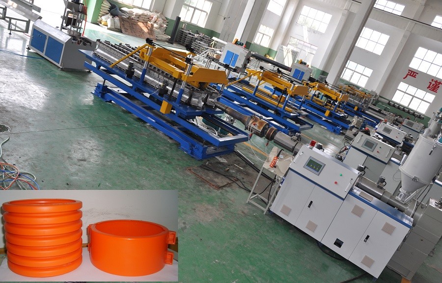 Qingdao Single Wall Corrugated ท่อสายการผลิต Corrugated Pipe Extrusion Machinery