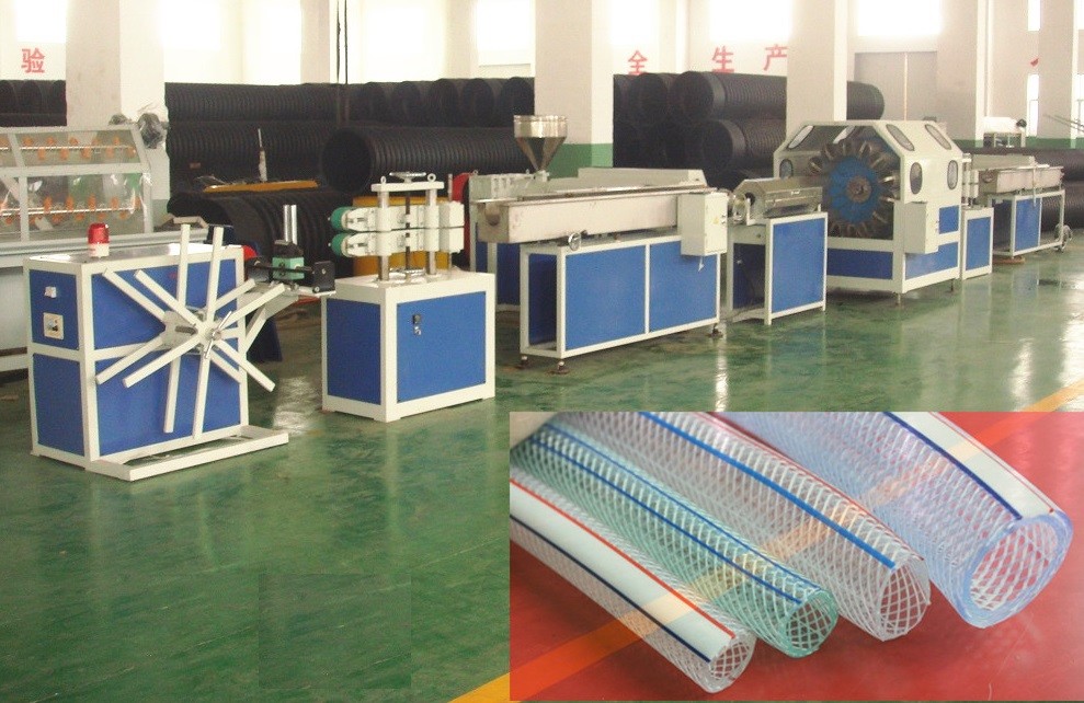 PVC เส้นใยเสริมสายการผลิต Extrusion Line / Corrugated สายการผลิตท่อพีวีซี