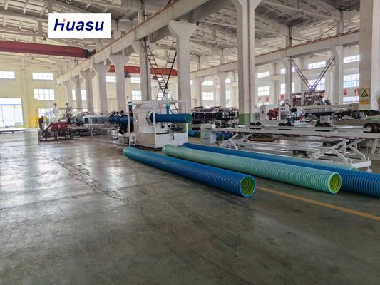 60-2000kg/h Capacity 32-1600mm Pipe Diameter PVC Corrugated Pipe Extrusion Machine With Online Cutting Procedure