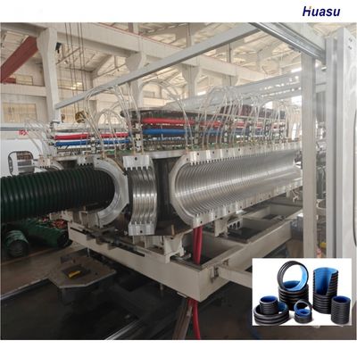 Advanced HDPE PVC Model Double Wall Corrugated Pipe Extrusion Line with Water Cooling and Customizable Pipe Length
