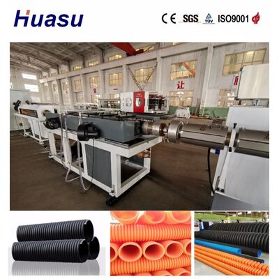 PLC Control With Touch Screen Interface Cable Protection Pipe Extrusion Line for High Automation Level and 32mm-1600mm Pipe Diameter Range