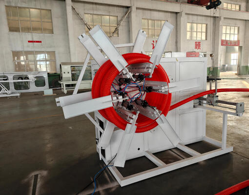 PLC Control System Single Wall Corrugated Pipe Extrusion Line with Siemens Main Motor and Water Cooling