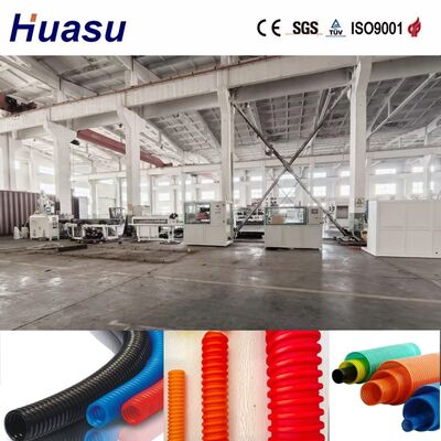 PE Suitable Material Single Wall Corrugated Pipe Extrusion Line with Water Cooling for 32-1600mm Plastic Pipe Production