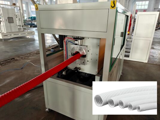 PLC Control Single Wall Corrugated Pipe Extrusion Line Incorporating HDPE and Rotary Mold Type Corrugator for Pipe Production