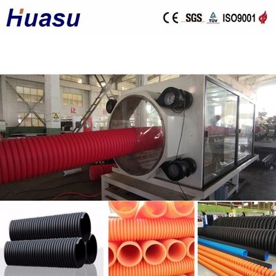 PLC Controlled Double Wall Corrugated Pipe Extrusion Line for 32mm-1600mm Pipes with 100-3000kg/h Capacity