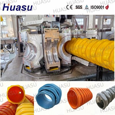 Large Diameter Irregular Plastic Corrugated Pipe Extrusion Line Municipal Waste Water Drainage Pipe Manufacturing Production Line