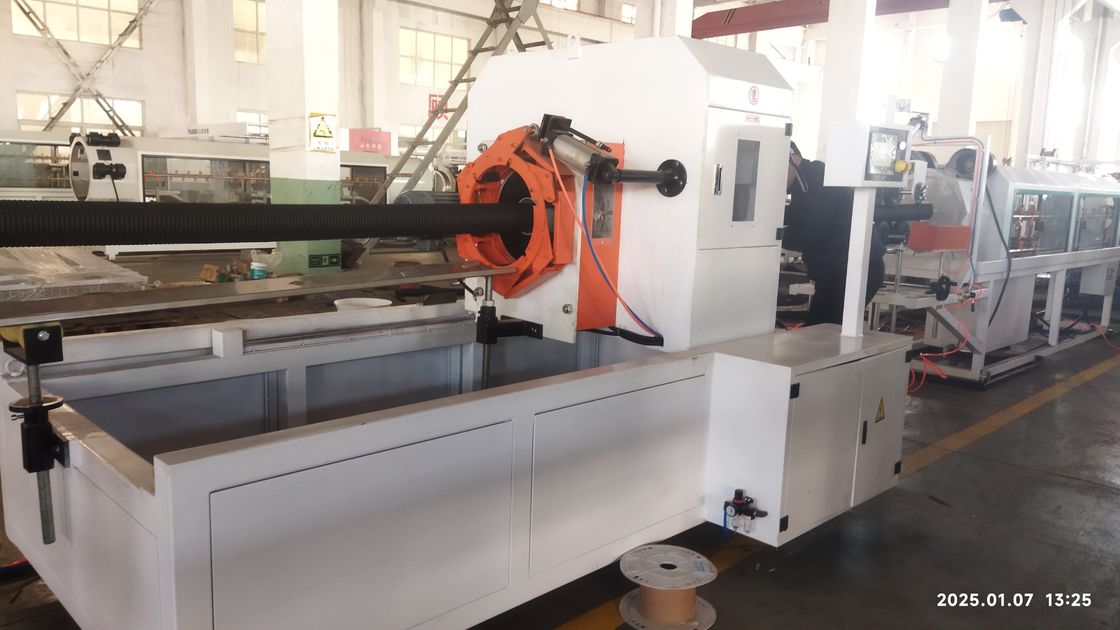 สายการผลิตท่อลูกฟูกสองชั้นอัตโนมัติ พร้อมมอเตอร์ Siemens และระบบควบคุม PLC สำหรับการผลิต 8-15 กก./ชม.