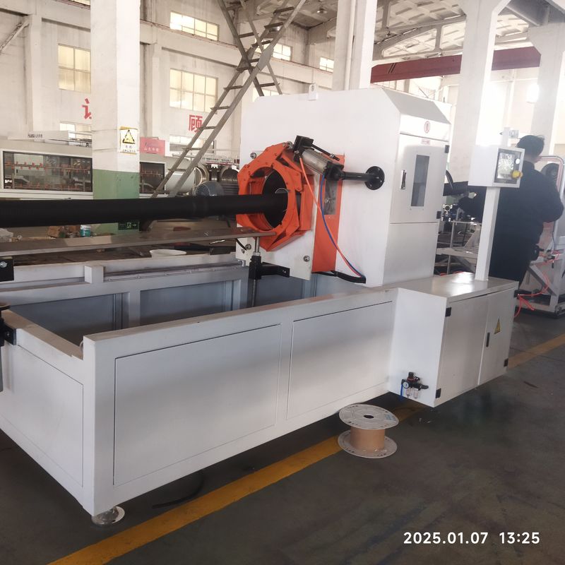 สายการผลิตท่อลูกฟูกสองชั้นอัตโนมัติ พร้อมมอเตอร์ Siemens และระบบควบคุม PLC สำหรับการผลิต 8-15 กก./ชม.