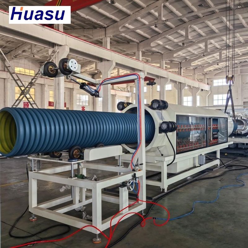 สายการอัดรีดท่อ DWC พร้อมความจุ 60-2000 กก./ชม., ระบบ Siemens PLC และการบานปลายท่อแบบออนไลน์สำหรับการผลิตท่อลูกฟูกสองชั้น