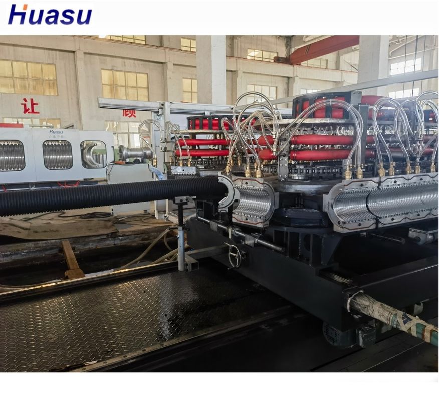 PE PP PVC Double Wall Corrugated Pipe Extrusion Line เครื่องขัดท่อสําหรับการระบายน้ํา