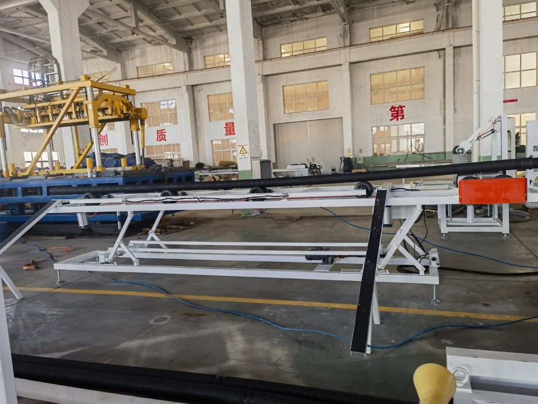 PE PP PVC Double Wall Corrugated Pipe Extrusion Line เครื่องขัดท่อสําหรับการระบายน้ํา