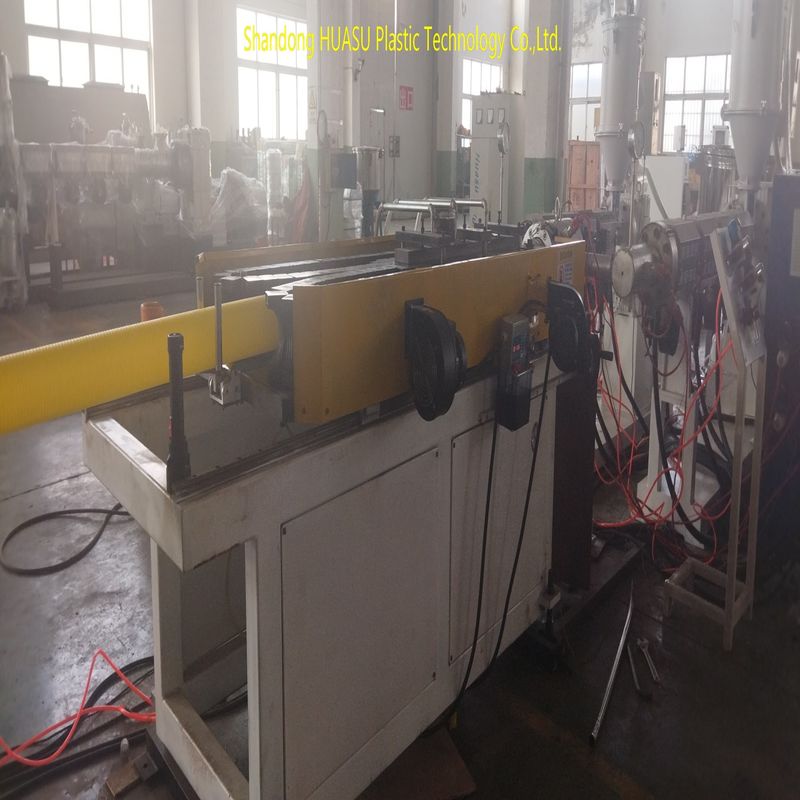 อุณหภูมิความร้อน 180-210℃ ความเร็วสายสูงสุด 2-20 เมตร/นาที สายการผลิตท่อลูกฟูกไฟฟ้าหลัก Siemens/ABB