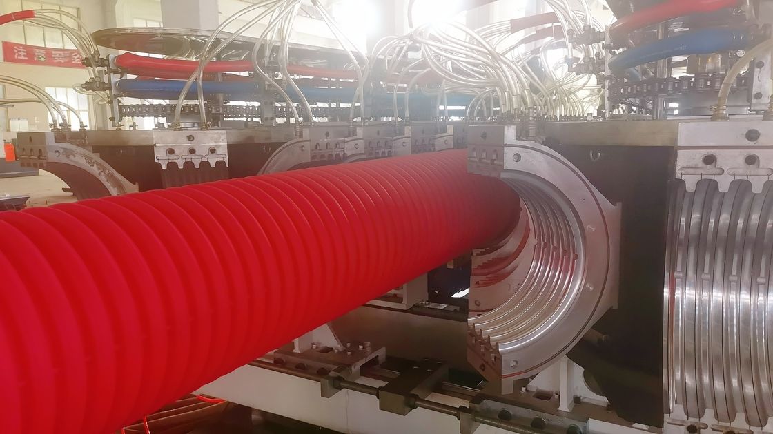 อัตโนมัติ Double Wall Corrugation Pipe Machine สําหรับการผลิตขนาดสูง