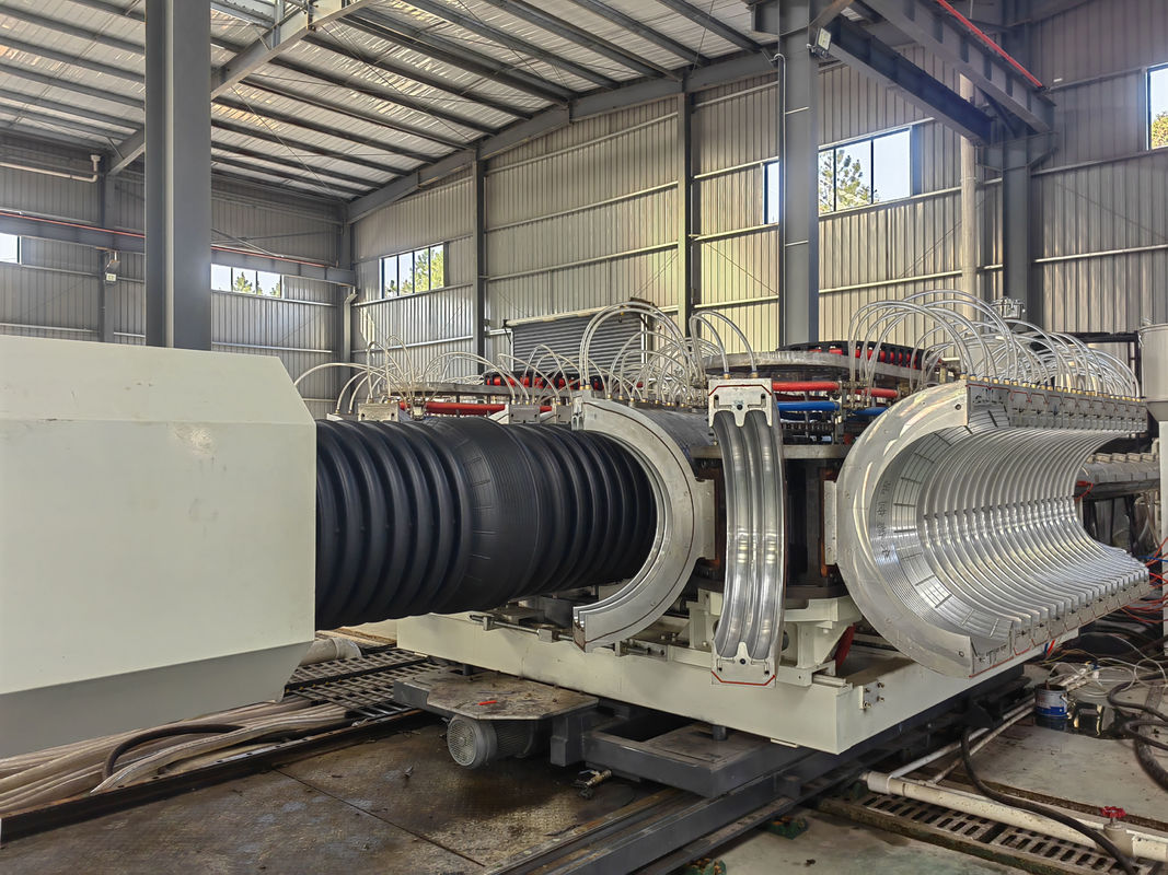 กว้าง 32-1500 มม สายการผลิตท่อระบายเค็มผนังคู่ด้วยวัสดุสกรู 38CrMoALA