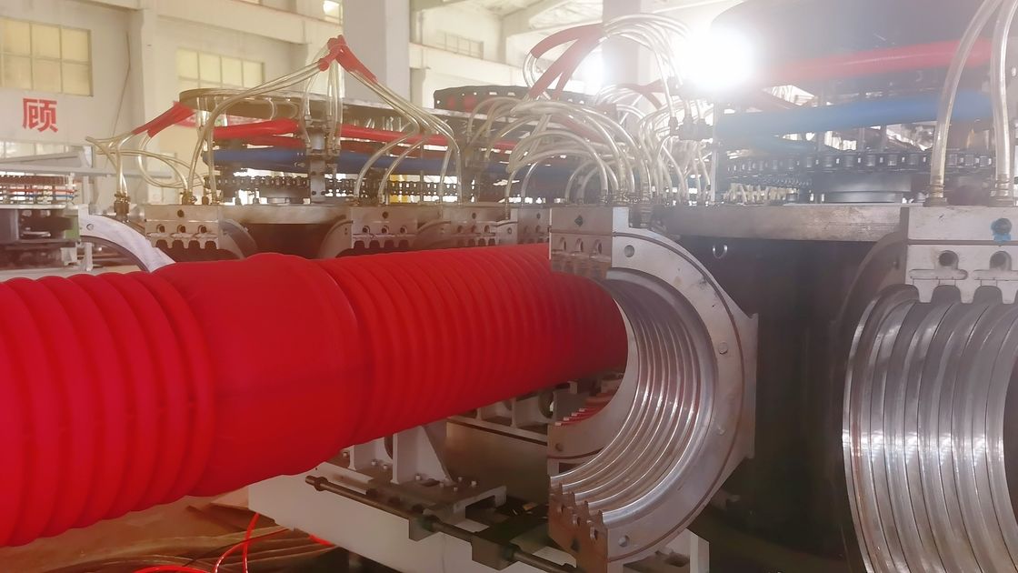 Siemens Inverter Double Wall Corrugated Pipe Extrusion Line with 0.4 ละ 0.7 มม ความลึกของไนตริดและ 1 ชุดเครื่องปั้น