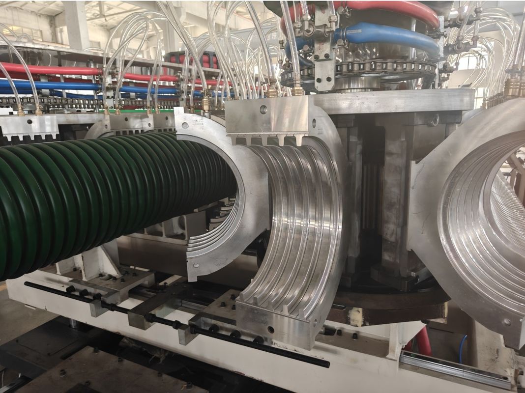 เครื่องบดหลอดโคลนกระโปรง Twin Screw Extruder PVC Double Wall Tube Extrusion Machine สําหรับหลอดพลาสติก เครื่องบดหลอด