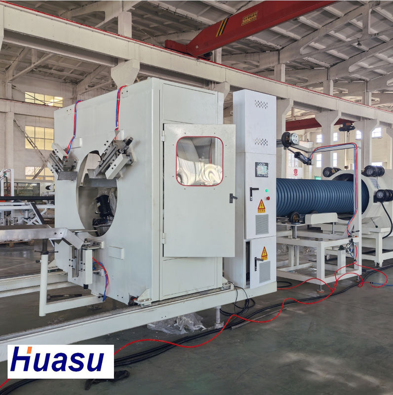 สายการผลิตท่อลูกฟูกสองชั้นพร้อมระบบไฟฟ้าหลัก Siemens และวิธีการระบายความร้อนด้วยน้ำ