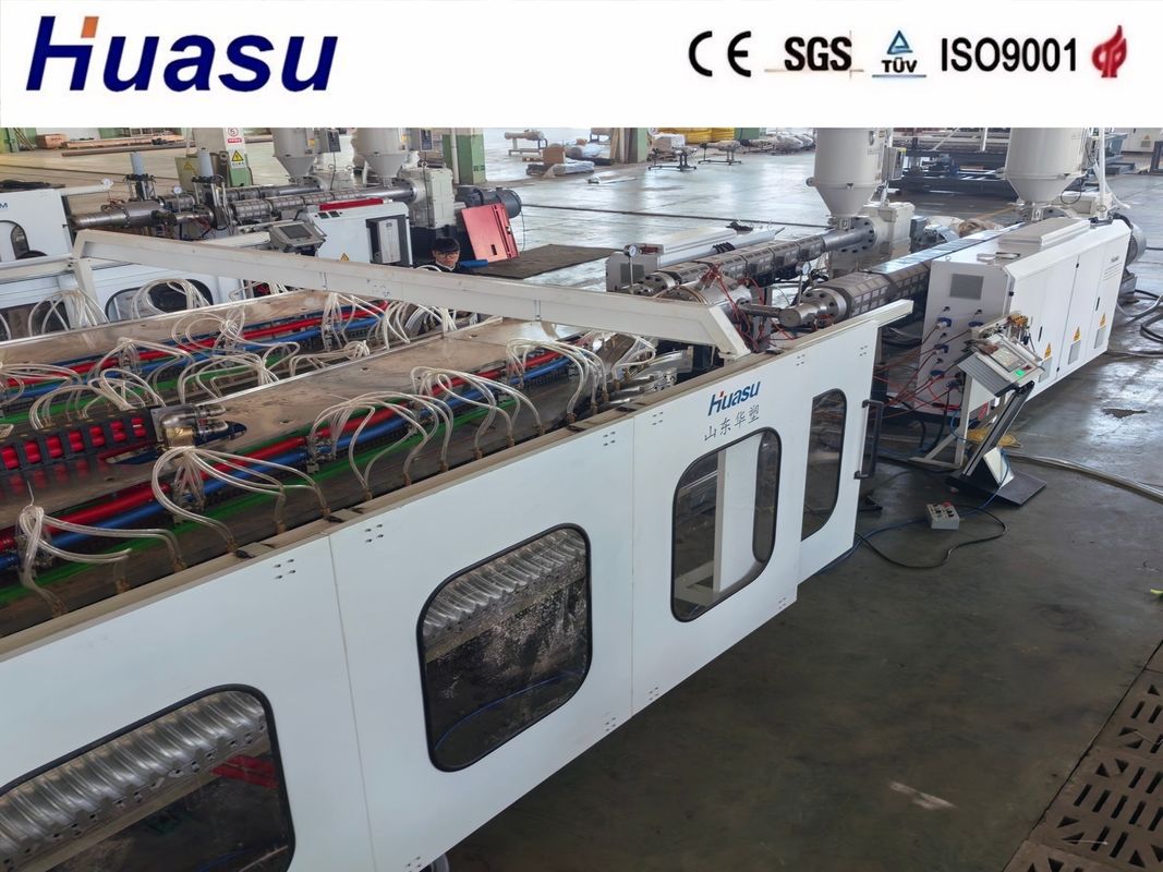 สายการผลิตท่อลูกฟูกผนังเดี่ยวควบคุมระยะไกล พร้อมเวิร์กโฟลว์ที่เสถียรและการขยายปากท่อแบบออนไลน์สำหรับท่อ PVC/PE/MPP/PA/HDPE