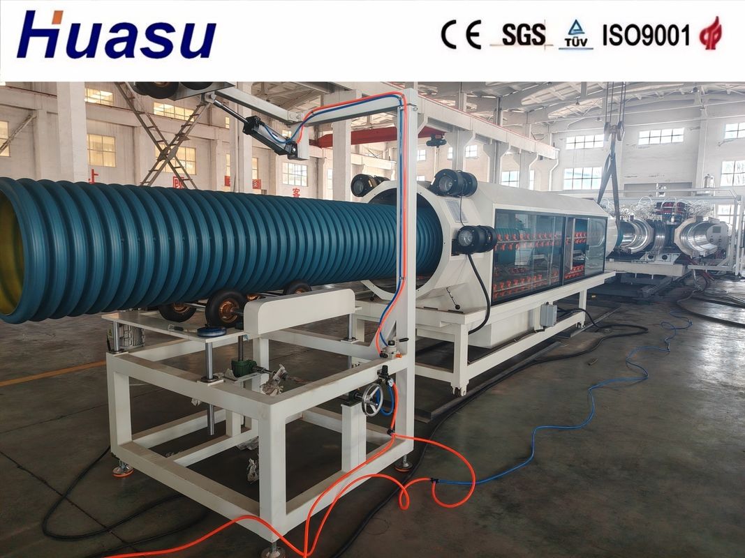 HUASU HDPE Double Wall Corrugated Pipe Extrusion Line 500-2000Kg/h สายการดึงระบายท่อ
