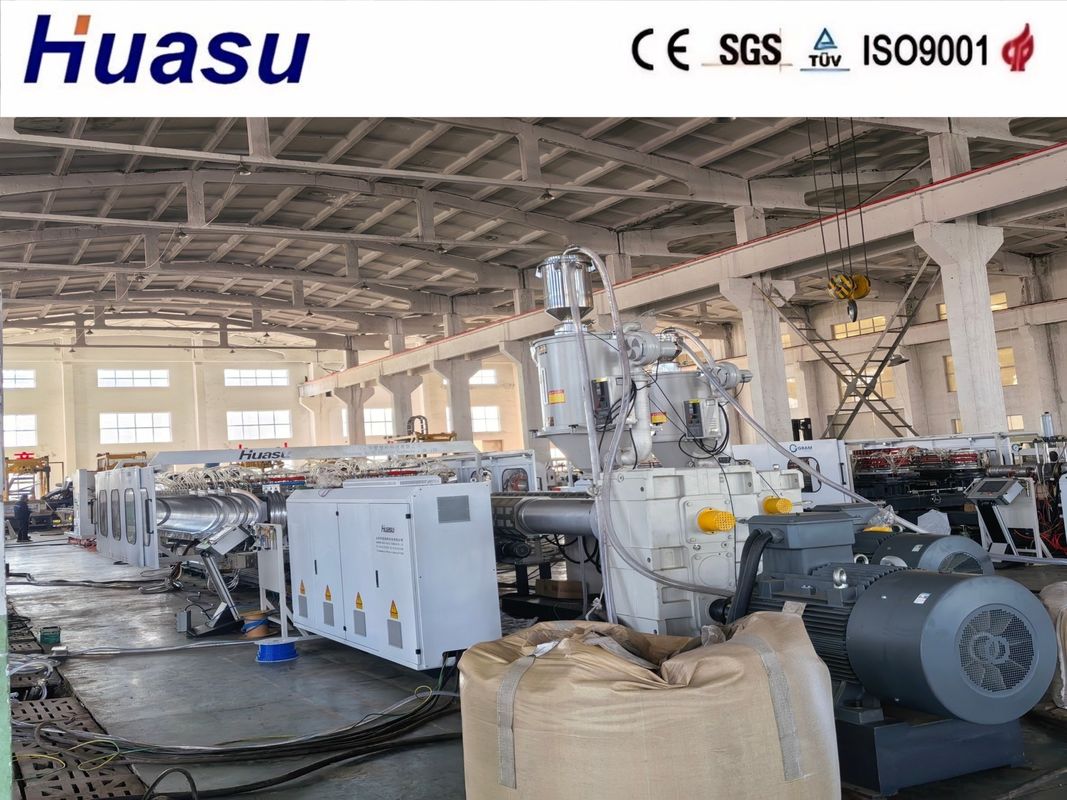 สายการผลิตการอัดรีดท่อลูกฟูกสองชั้นที่ได้รับการรับรอง CE พร้อม Siemens PLC