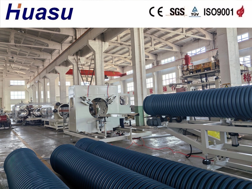 Electric Cable Conduits Plastic Pipe Extrusion Line for HDPE PVC Raw Material and Single Wall Corrugated Pipe Machine