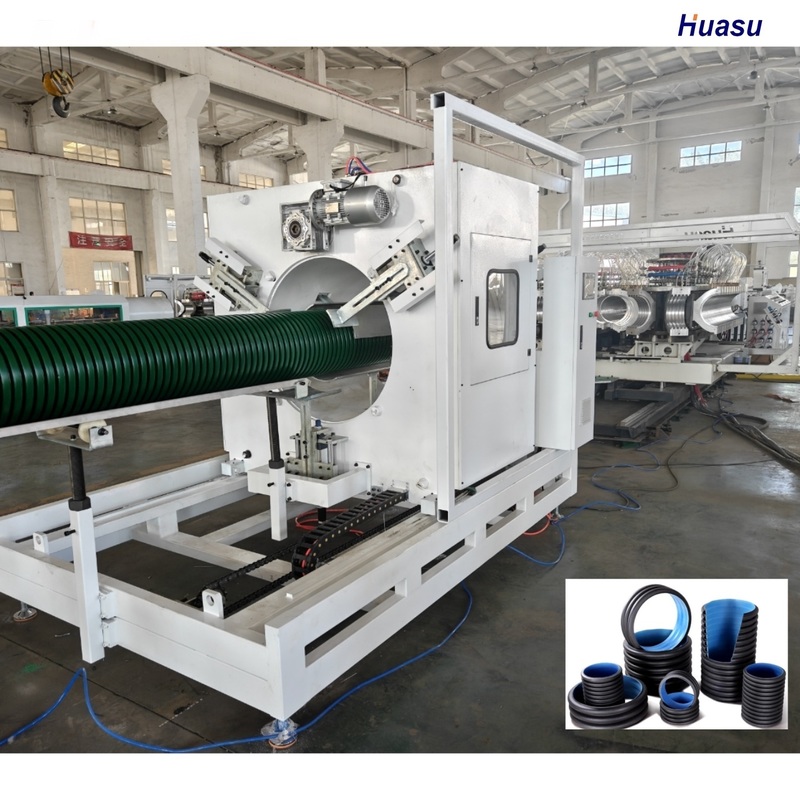 Double Wall Corrugated Pipe Extrusion Line with 38CrMoALA Screw 1 Year Warranty and Planetary Cutting for HDPE PVC Pipes