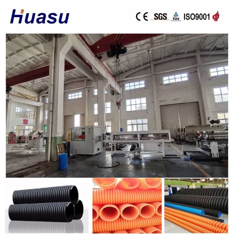 เครื่องทําท่อระบายน้ําแบบกระบวนผนังเดียวความแม่นยําสูง พร้อมควบคุม PLC สําหรับการผลิตท่อขนาด 32mm-1600mm