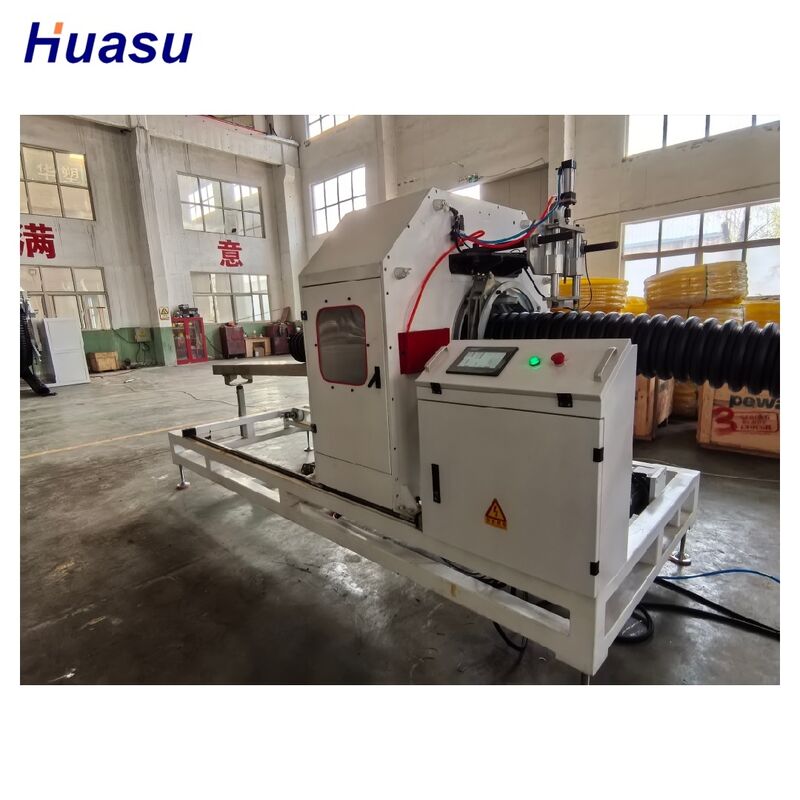 สายการผลิตท่อลูกฟูกป้องกันสายเคเบิลขนาด 32 มม. - 1600 มม. พร้อมระบบควบคุม PLC, อินเทอร์เฟซหน้าจอสัมผัส และระบบอัตโนมัติสูง