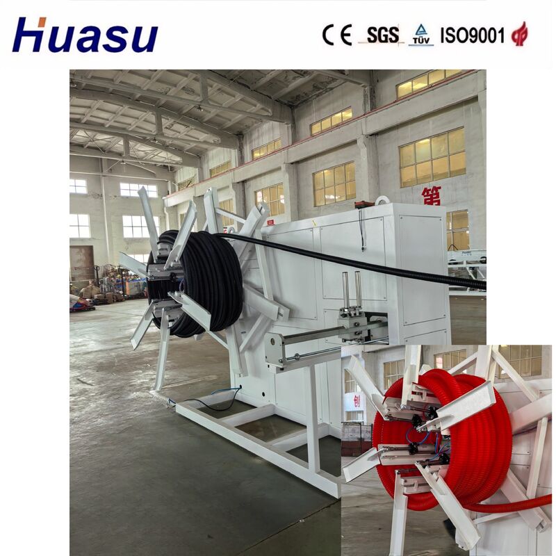 สายการผลิตท่อป้องกันสายเคเบิลแบบ Single Screw Extruder พร้อมระบบควบคุม PLC และการระบายความร้อนด้วยอากาศและน้ำสำหรับท่อ PE PVC MPP PA HDPE