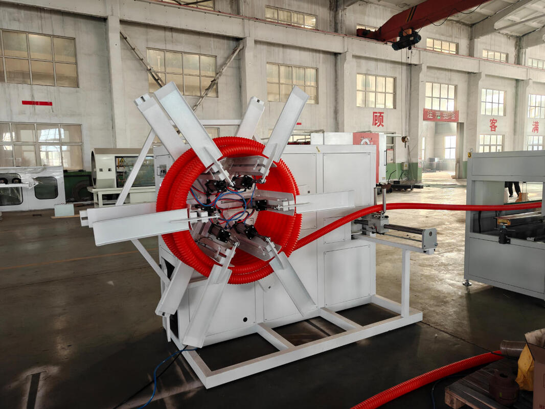 สายการผลิตท่อลูกฟูกสองชั้นอัตโนมัติ พร้อมชิ้นส่วนไฟฟ้าแบรนด์ Siemens และแม่พิมพ์อลูมิเนียมอัลลอย