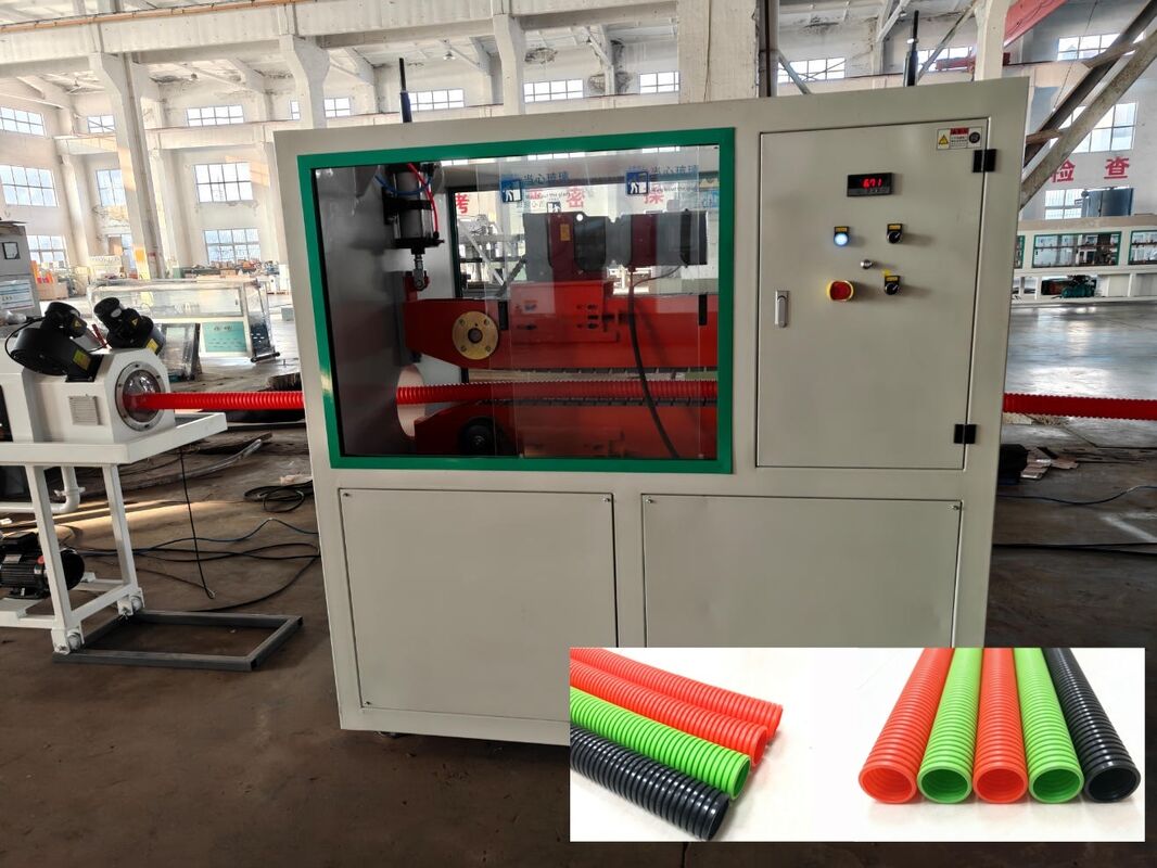 เครื่องรีดท่อลูกฟูกผนังชั้นเดียว พร้อมวัสดุถัง 38CrMoAlA และระบบไฟฟ้าหลัก Siemens Schneider ควบคุมระยะไกลด้วย PLC