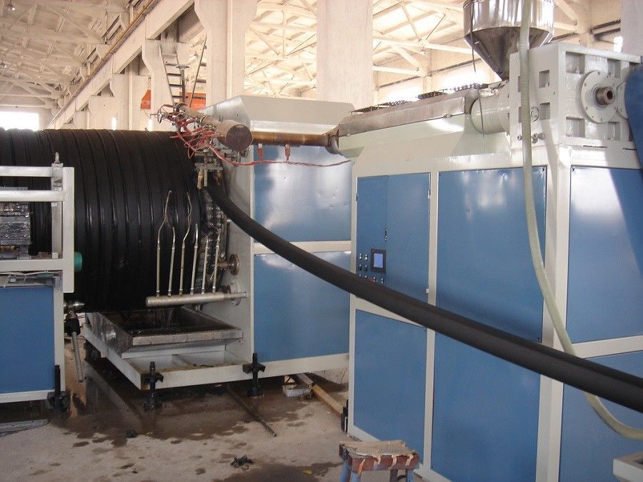 เกลียว HDPE ท่อ Extrusion Line เส้นผ่านศูนย์กลางความหนา Hollowness Wall Spiral ท่อผลิต Line