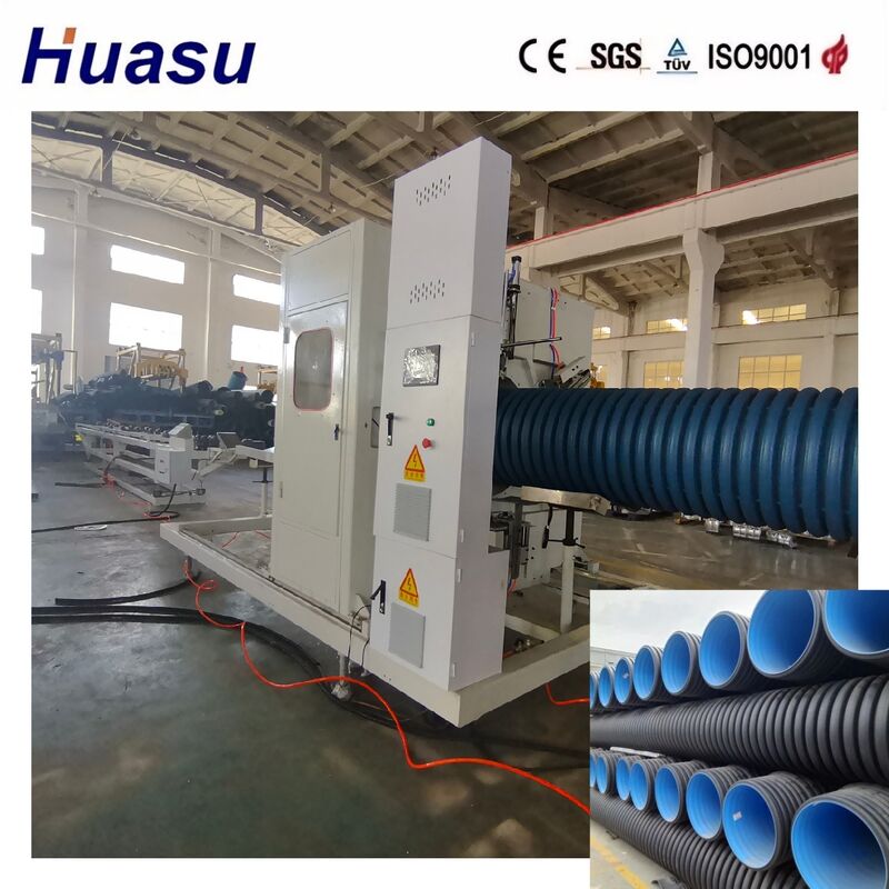 เครื่องบดสายไฟฟ้าโทรคมนาคม พลาสติก HDPE ผนังคู่ท่อ corrugated