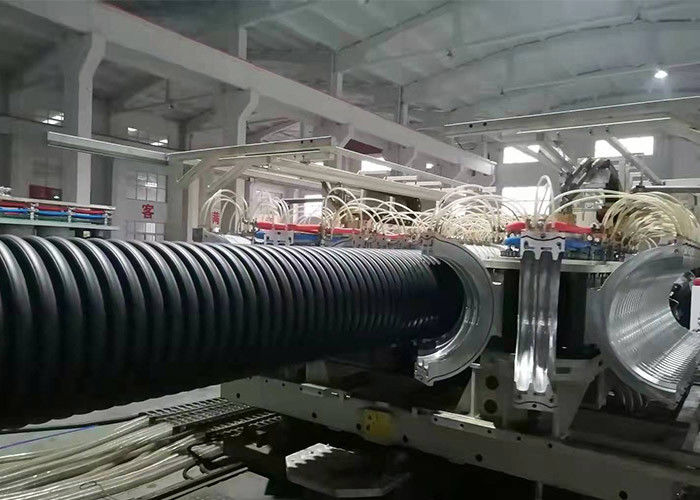 Pe Hdpe Pvc Single Double Wall Corrugated Pipe Extrusion Machine สายการผลิต