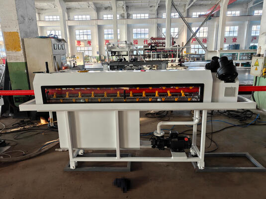 Water Cooling System Single Wall Corrugated Pipe Extrusion Line for PE Plastic Processing with 38CrMoAlA Barrel Material