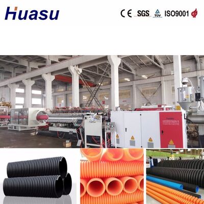 Double Wall Corrugated Pipe Extrusion Line with Aluminium Alloy Mould PLC Control and 32mm-1600mm Pipe Diameter
