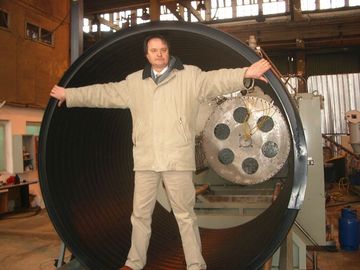 200-3000mm Hollowness Wall Spiral Pipe Extruder / Corrugated HDPE Pipe Extrusion Machine